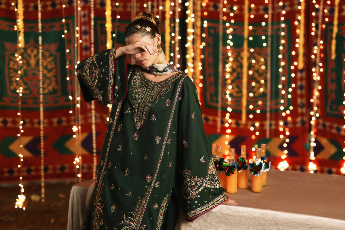 3-Piece Embroidered Viscose Silk Suit