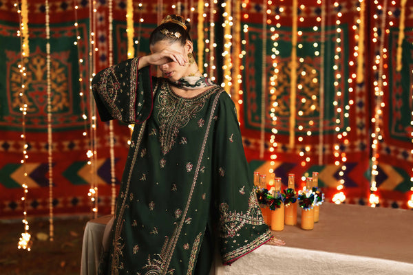 3-Piece Embroidered Viscose Silk Suit