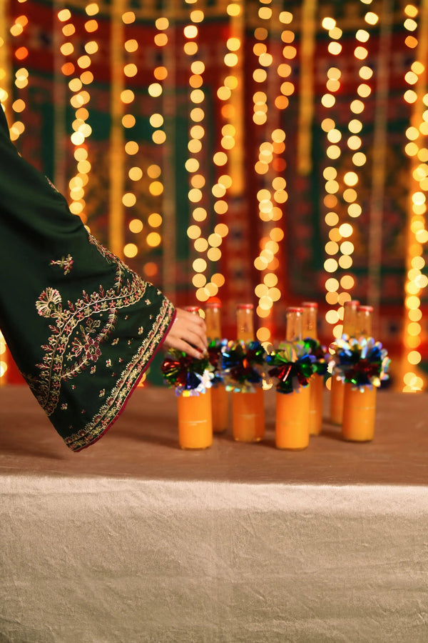 3-Piece Embroidered Viscose Silk Suit