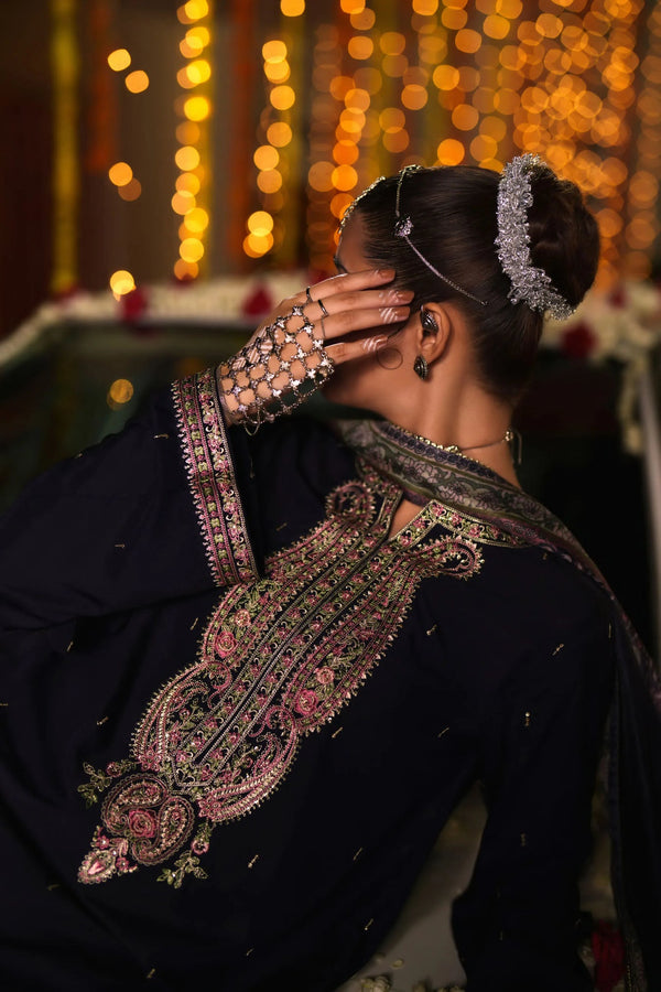 3-Piece Embroidered Viscose Silk Suit