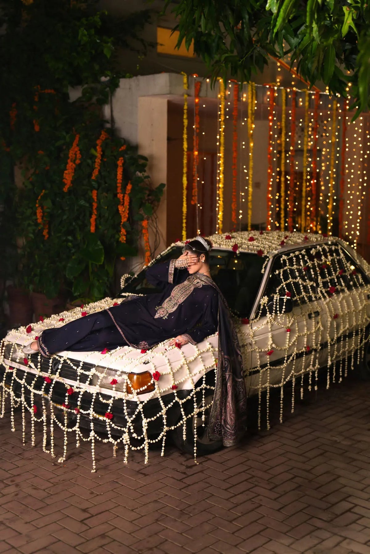 3-Piece Embroidered Viscose Silk Suit