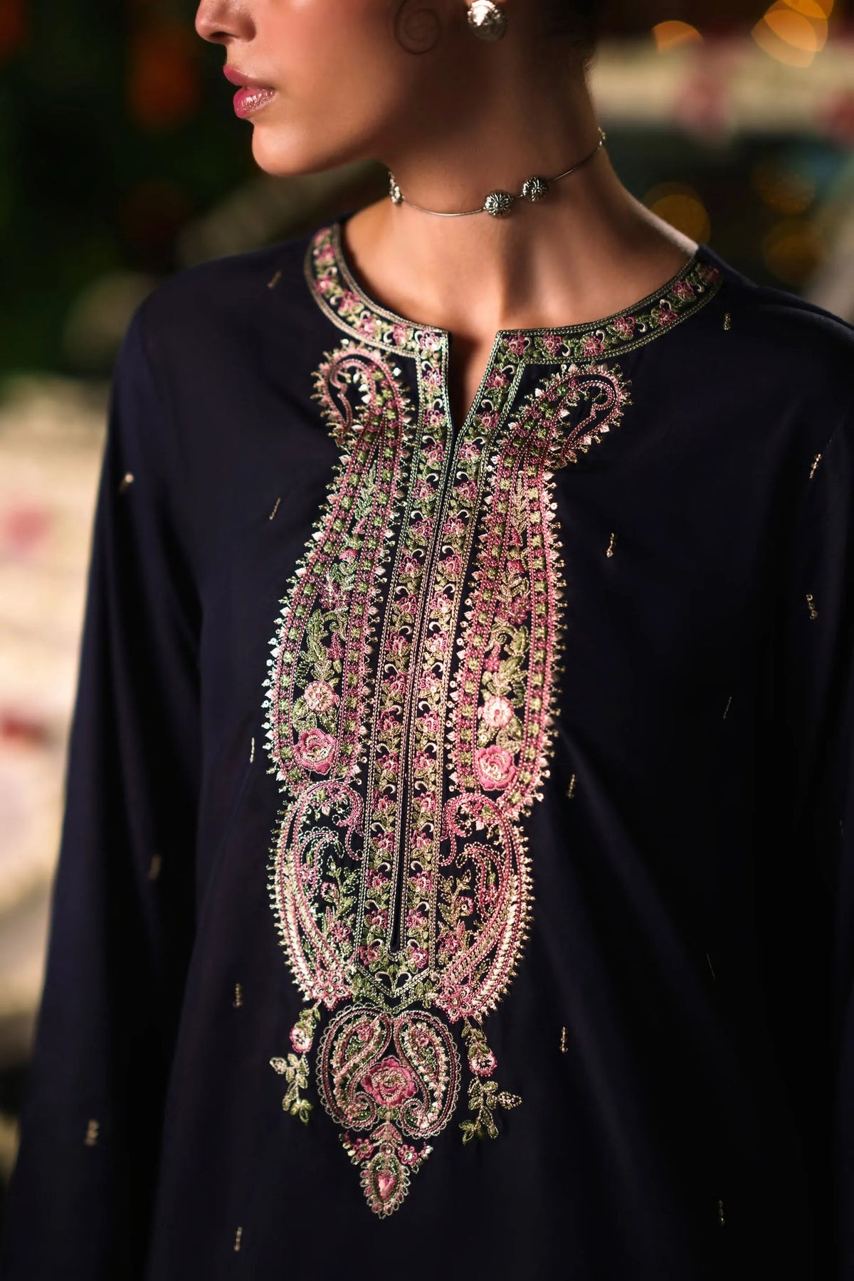 3-Piece Embroidered Viscose Silk Suit Main image