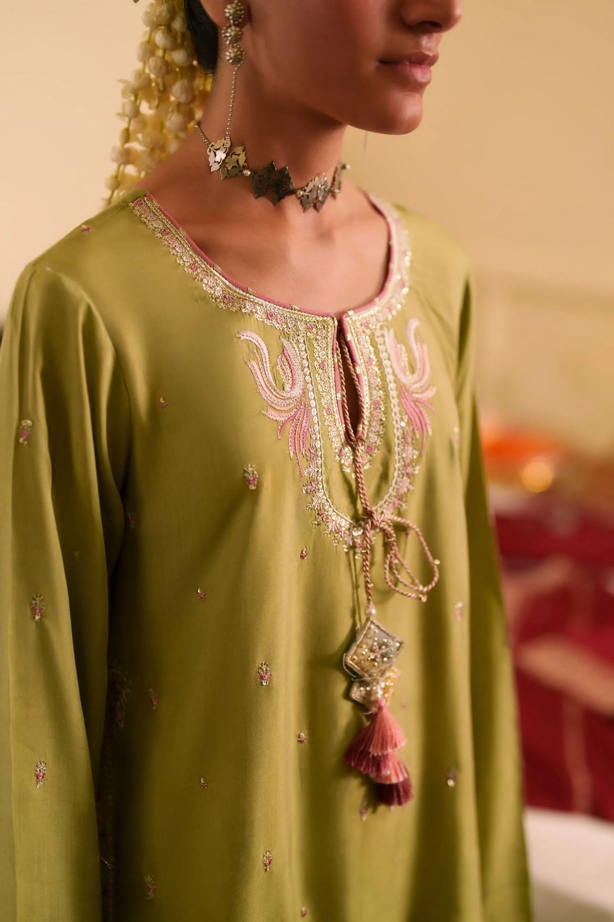 3-Piece Embroidered Viscose Silk Suit Main image