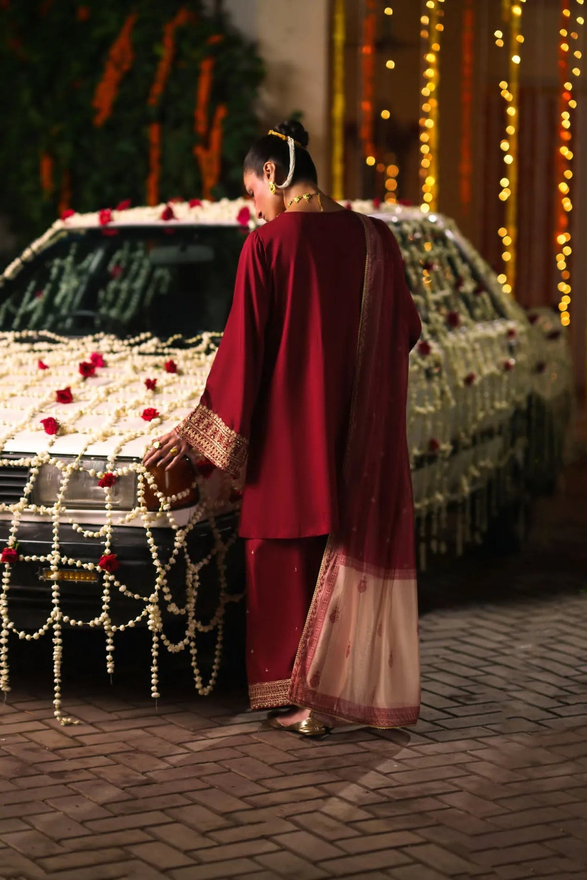 3-Piece Embroidered Viscose Silk Suit