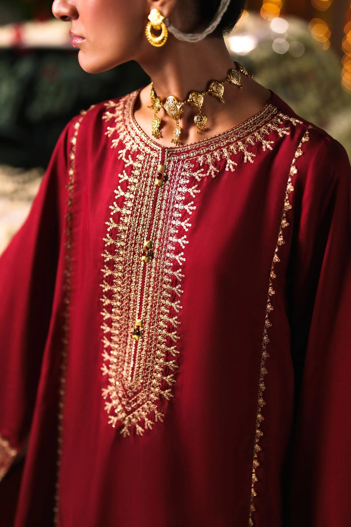 3-Piece Embroidered Viscose Silk Suit Main image