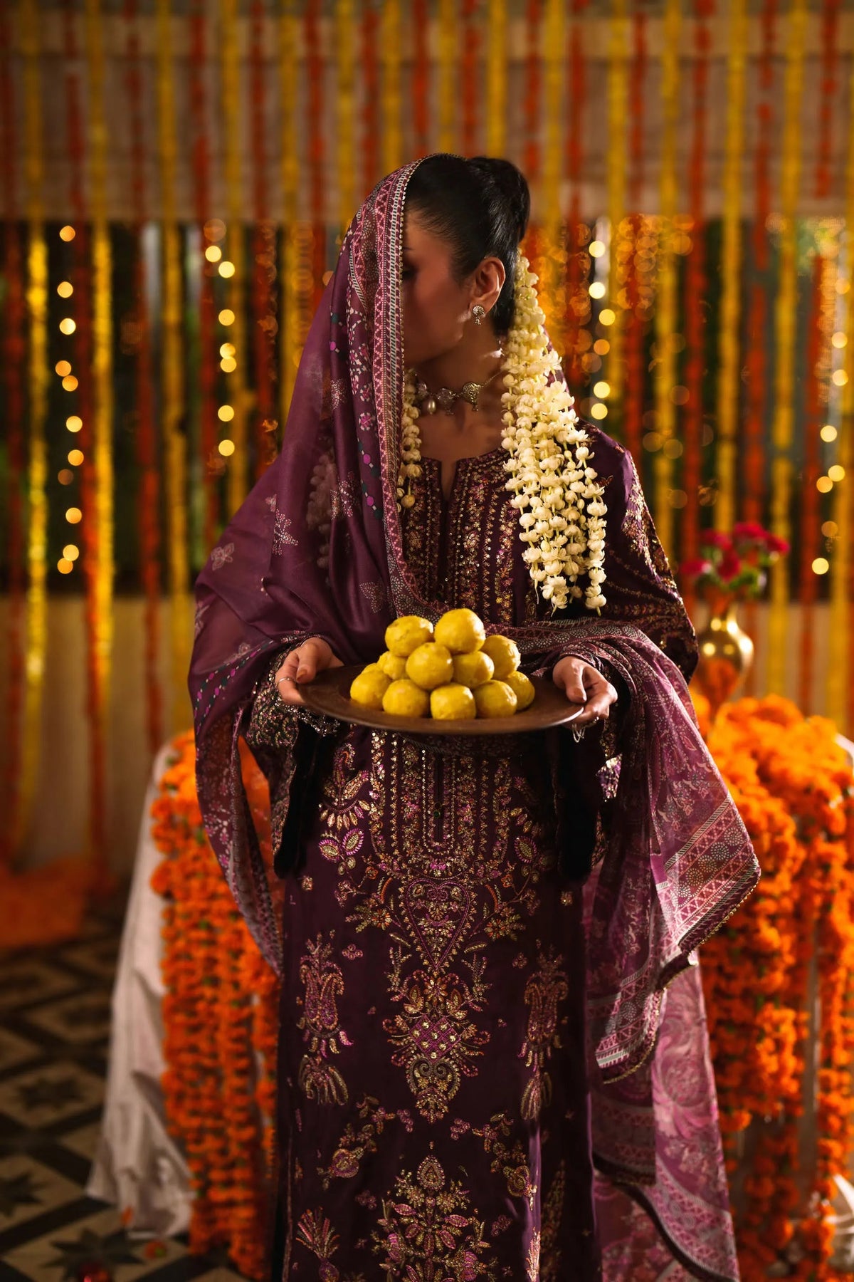 3-Piece Embroidered Viscose Silk Suit Main image
