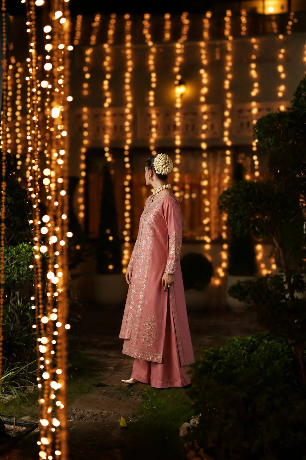 3-Piece Embroidered Viscose Silk Suit