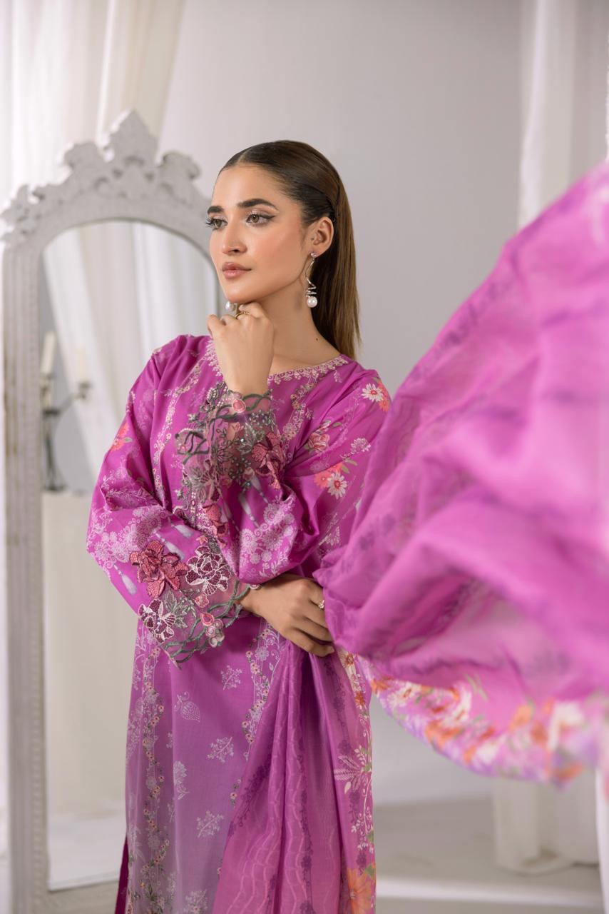 Embroidered 3 piece Lawn R-7 Secondary image