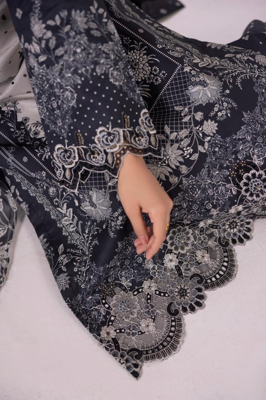Embroidered 3 piece Lawn R-8
