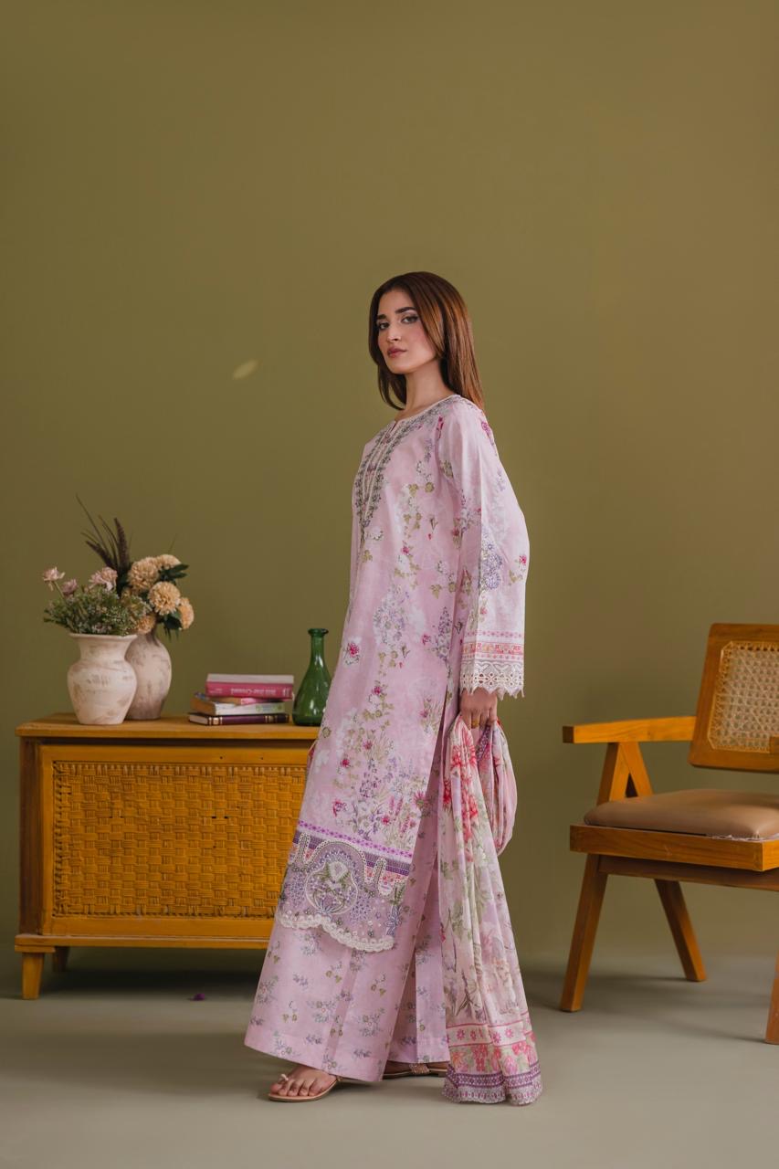 Embroidered 3 piece Lawn R-1