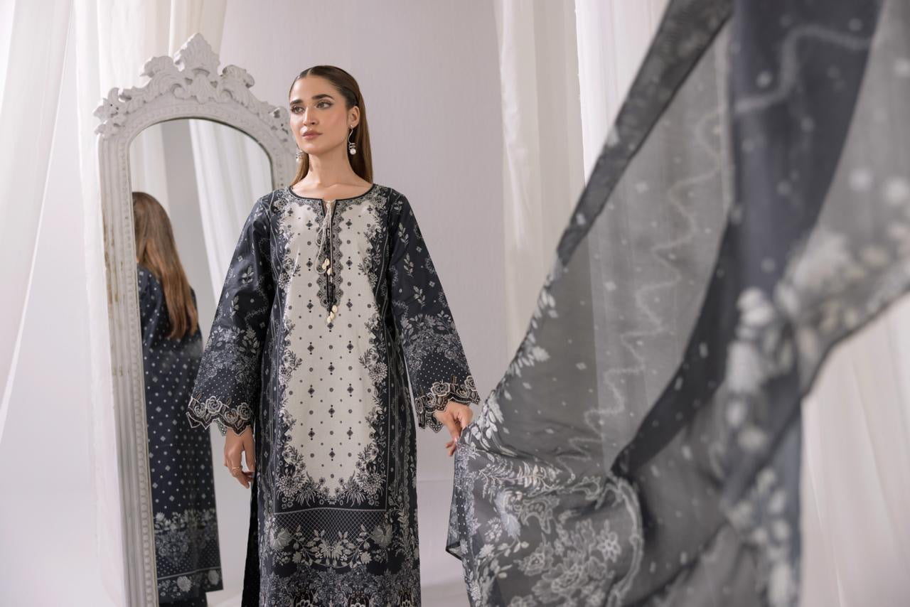 Embroidered 3 piece Lawn R-8 Secondary image