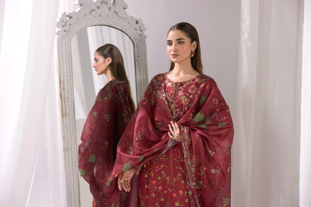 Embroidered 3 piece Lawn R-9