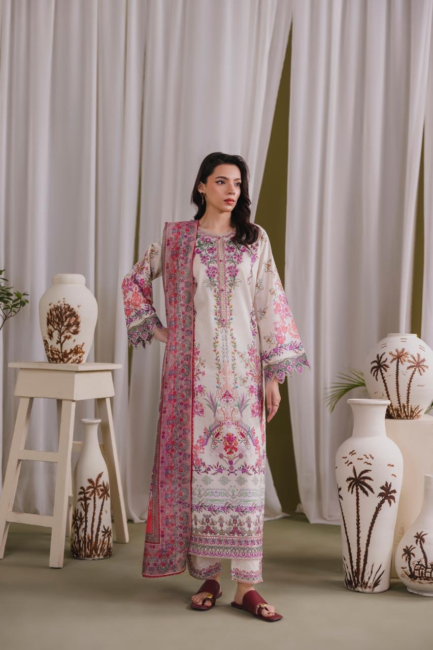 Embroidered 3 piece Lawn R-2