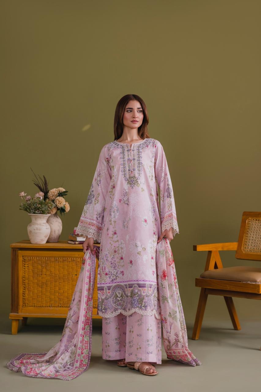 Embroidered 3 piece Lawn R-1