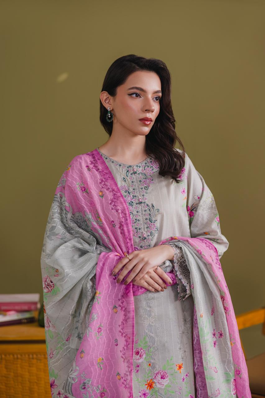 Embroidered 3 piece Lawn H-7