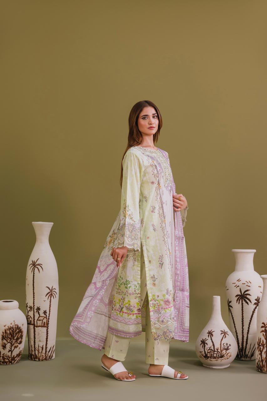 Embroidered 3 piece Lawn R-3