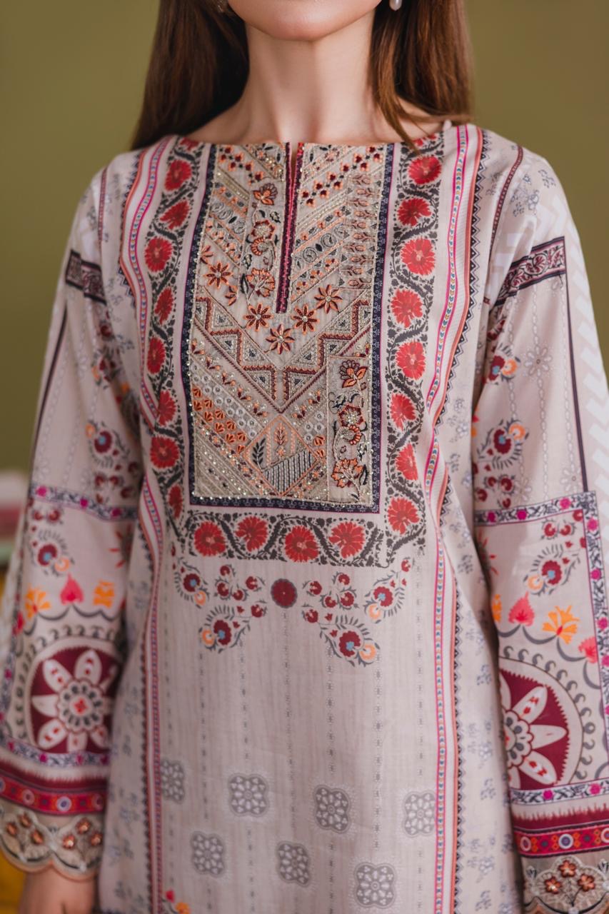 Embroidered 3 piece Lawn R-4