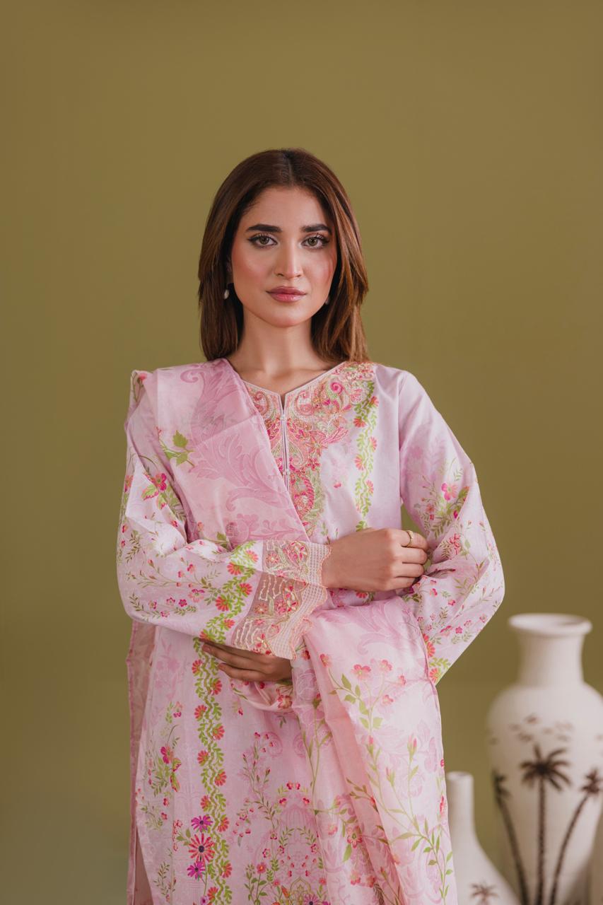 Embroidered 3 piece Lawn H-9 Secondary image