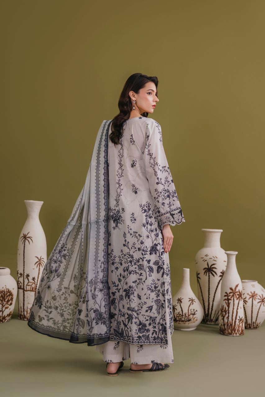 Embroidered 3 piece Lawn R-6