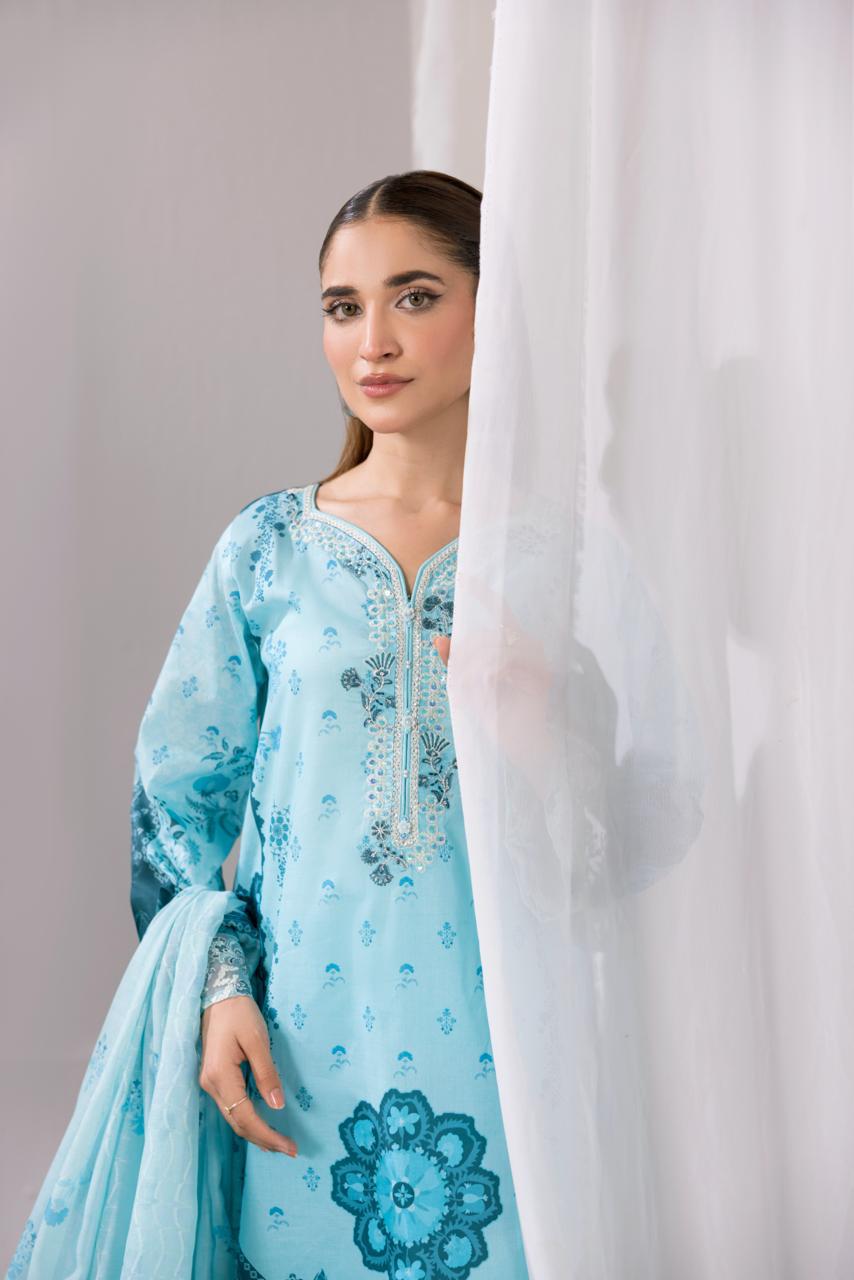 Embroidered 3 piece Lawn H-2 Secondary image