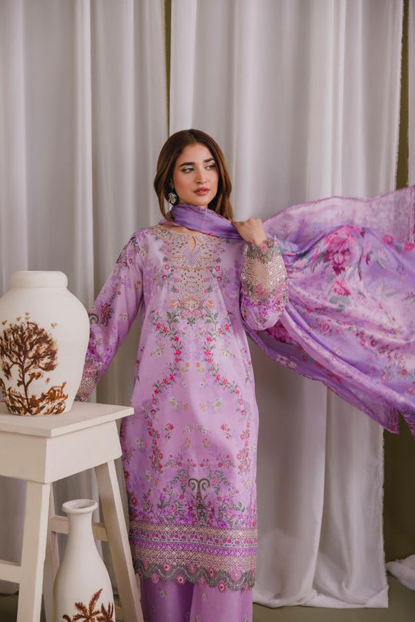 Embroidered 3 piece Lawn H-6