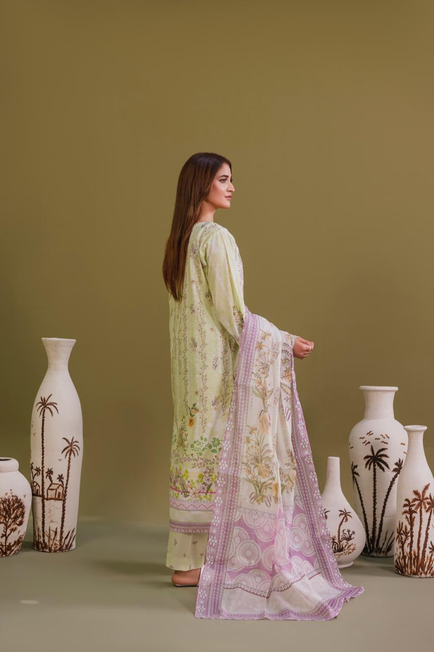 Embroidered 3 piece Lawn R-3