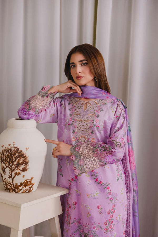 Embroidered 3 piece Lawn H-6