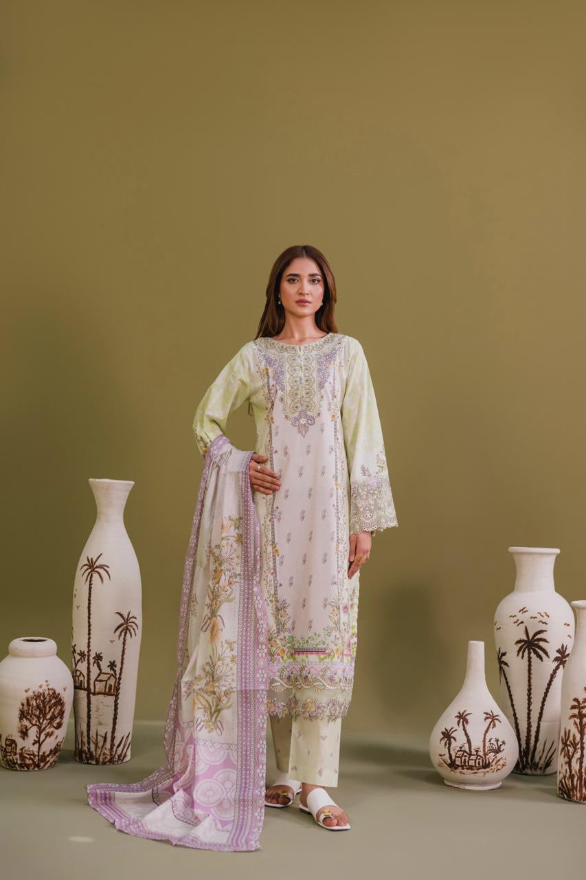 Embroidered 3 piece Lawn R-3