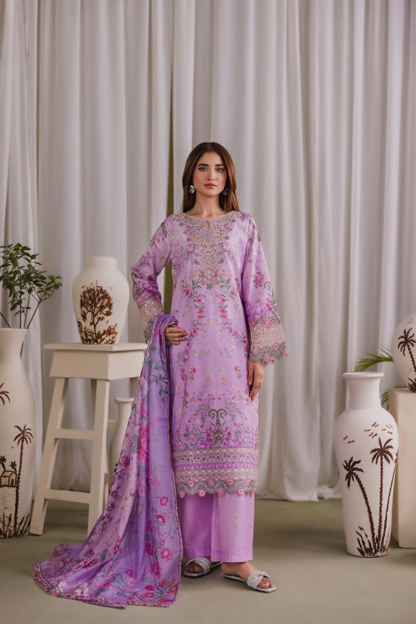 Embroidered 3 piece Lawn H-6