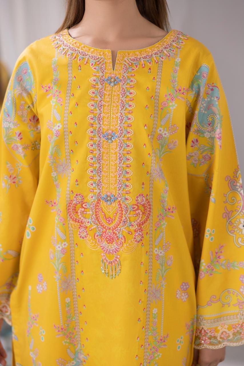 Embroidered 3 piece Lawn R-10