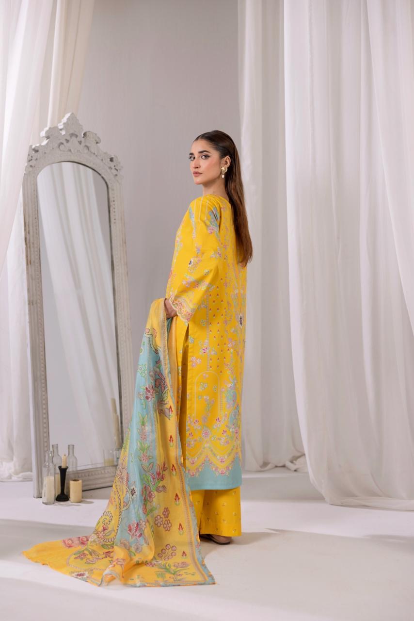 Embroidered 3 piece Lawn R-10