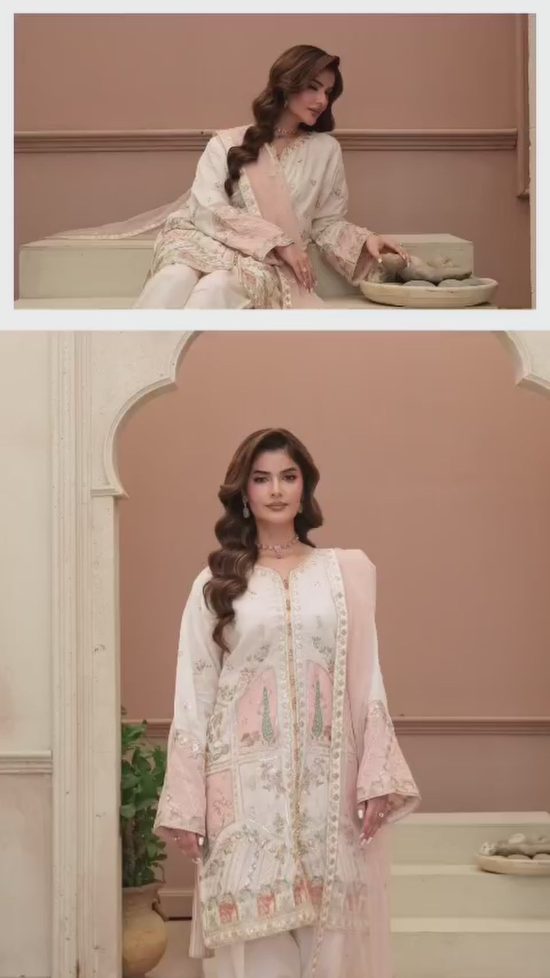 3 Piece Stitched Embroidered Silk Suit