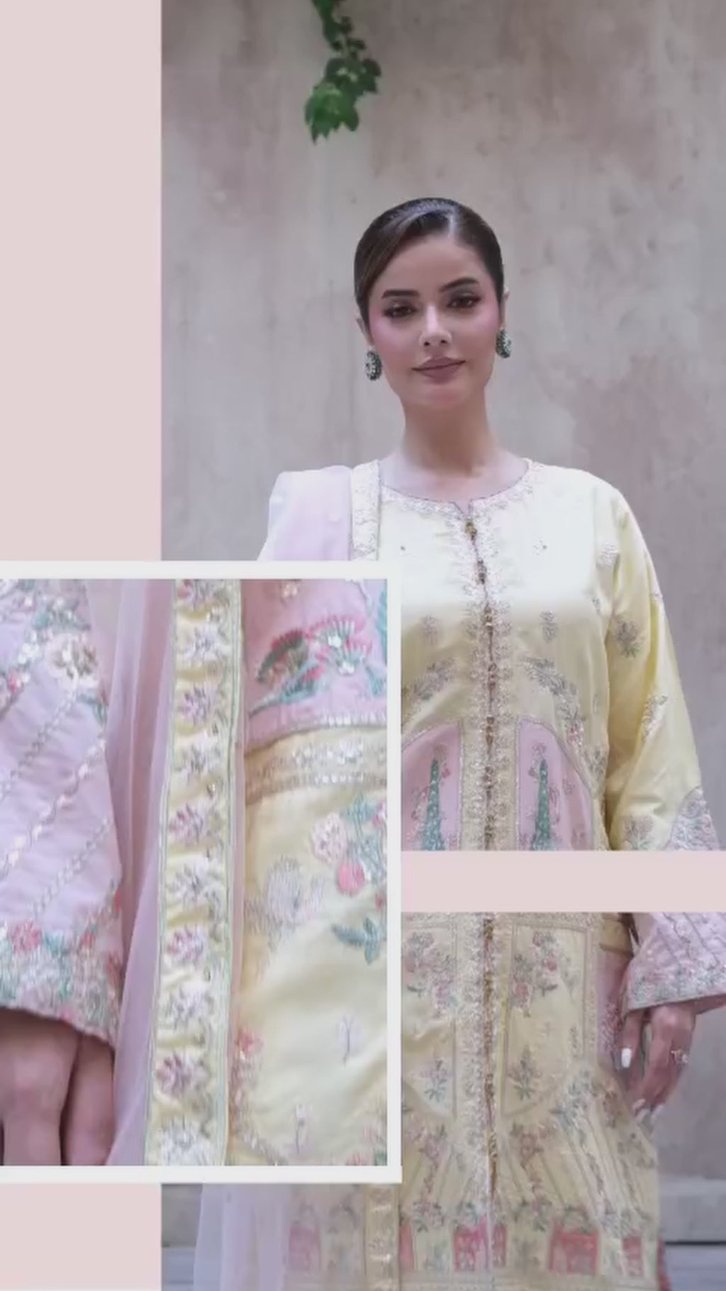 3 Piece Stitched Embroidered Silk Suit
