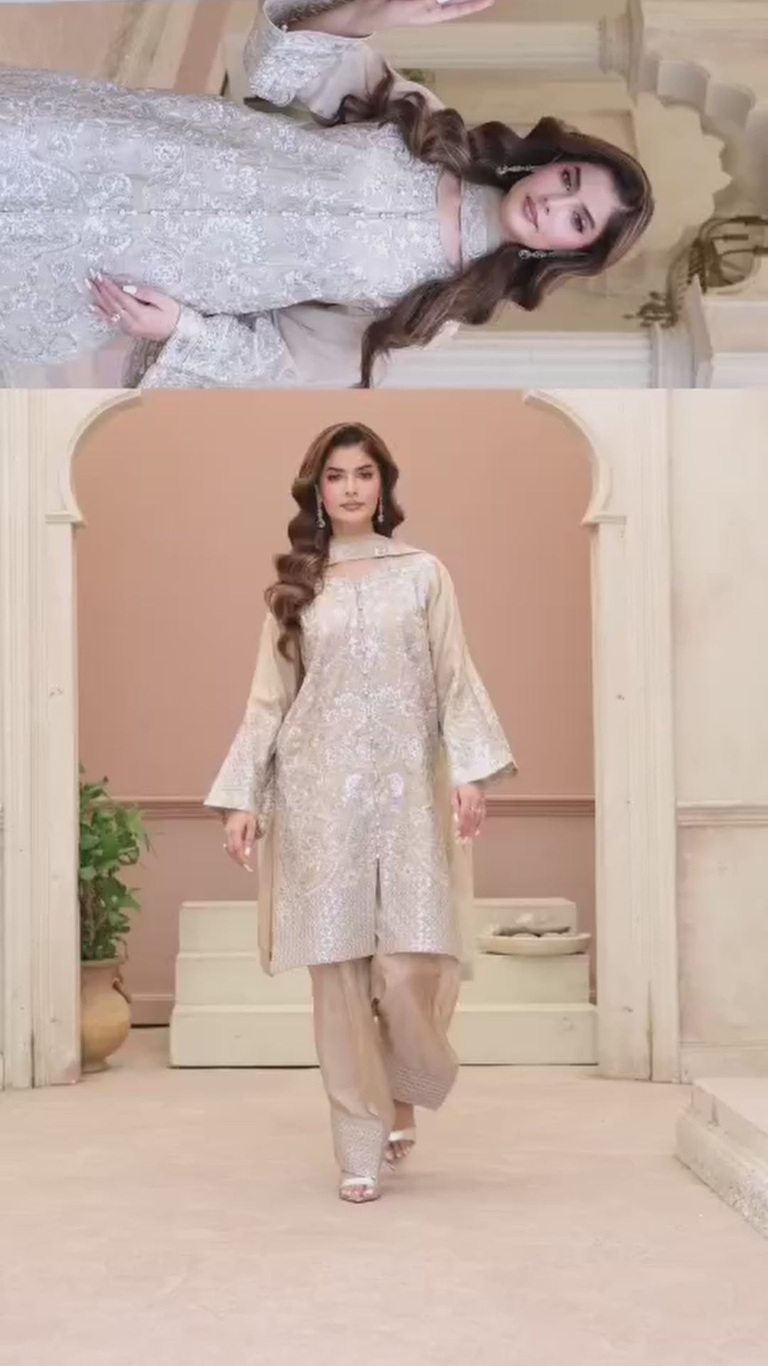 3 Piece Stitched Embroidered Silk Suit